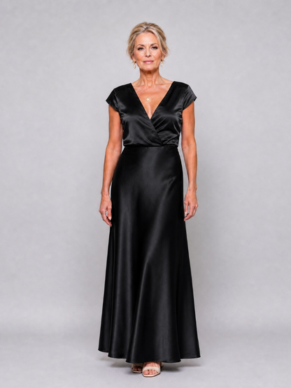 Samouse | Maxikleid mit Wickeloberteil und kurzen Ärmeln