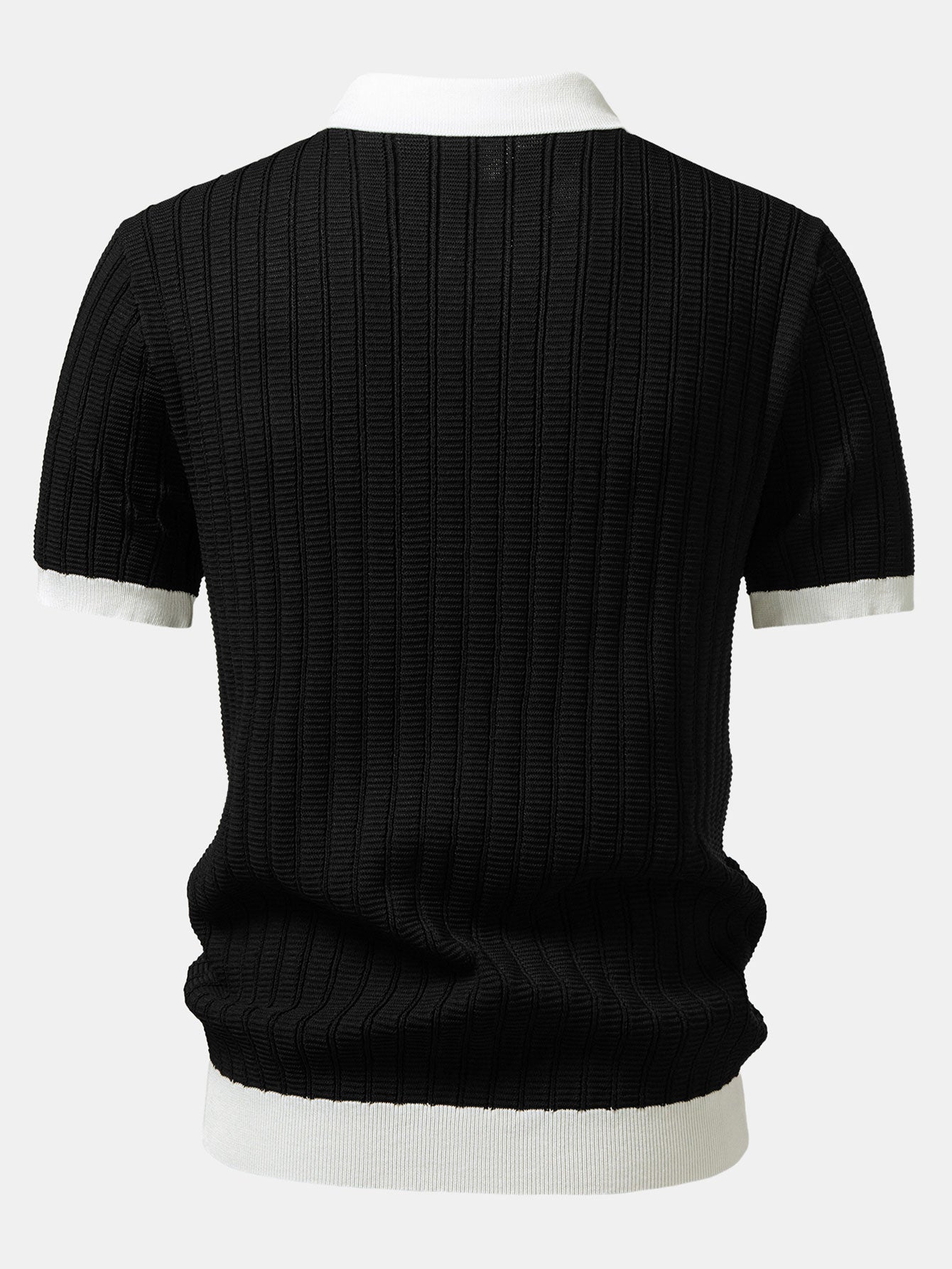 Kontrast Texturiertes Johnny-Kragen Polo & Slim Fit Tapered Hose
