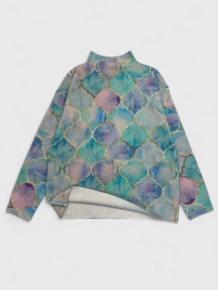 Selah Gestrickter Pullover – Farbenfroher Damen-Strickpullover mit Glitzer