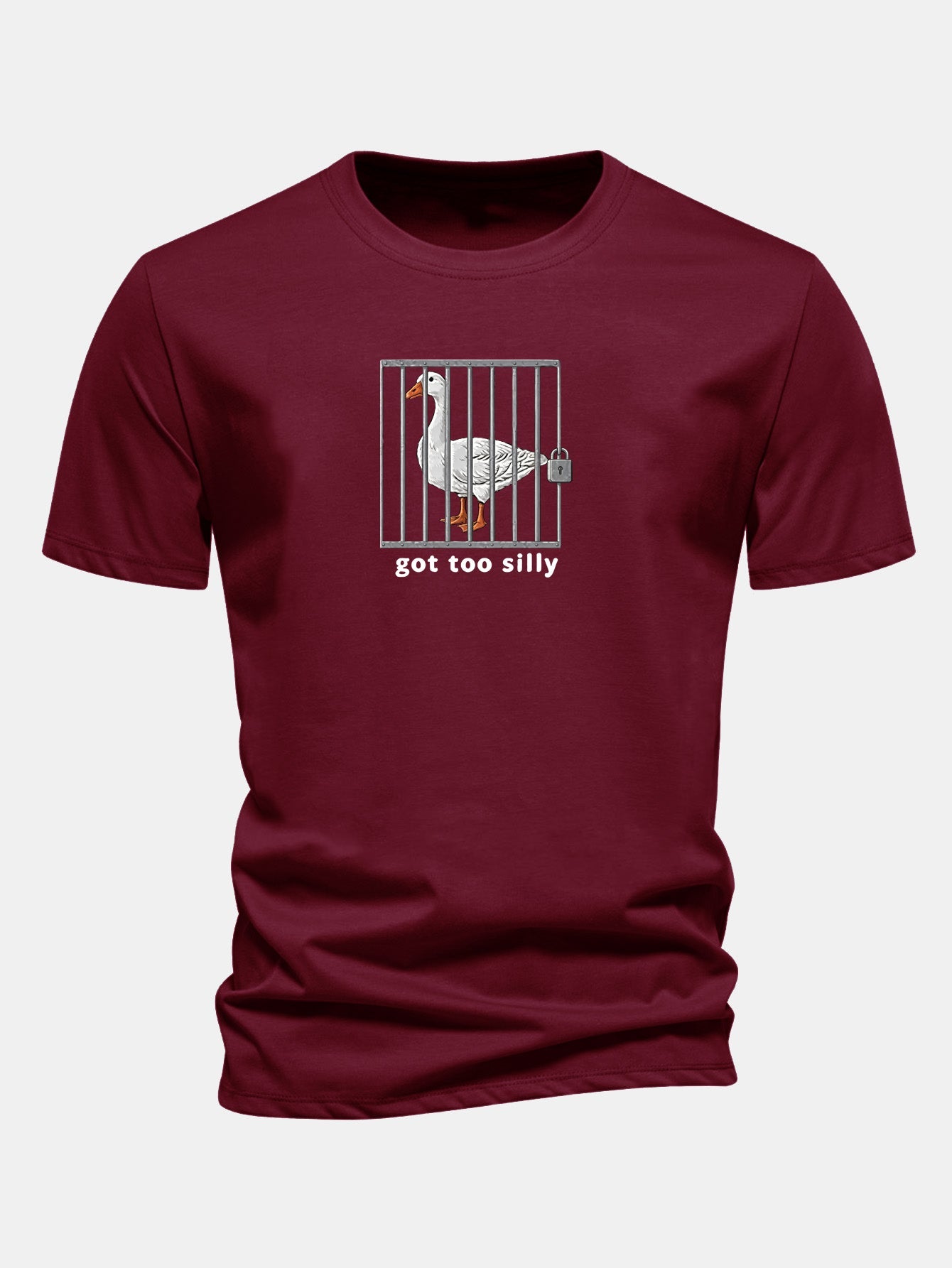 Regulär geschnittenes T-Shirt mit lustigem Gänse-Druck