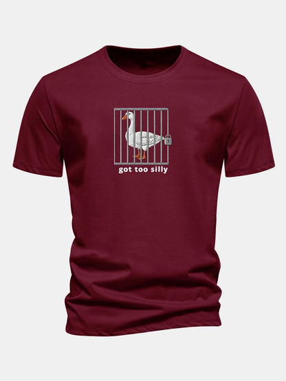 Regulär geschnittenes T-Shirt mit lustigem Gänse-Druck