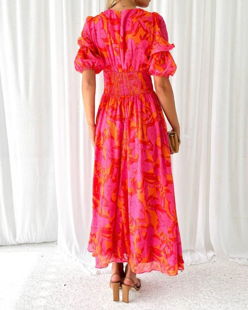 VIVIENNE | Paloma - Maxi Kleid mit Puffärmeln