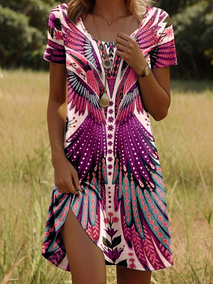 Isla™ – Kleid mit indisch inspiriertem Print und Rundhalsausschnitt