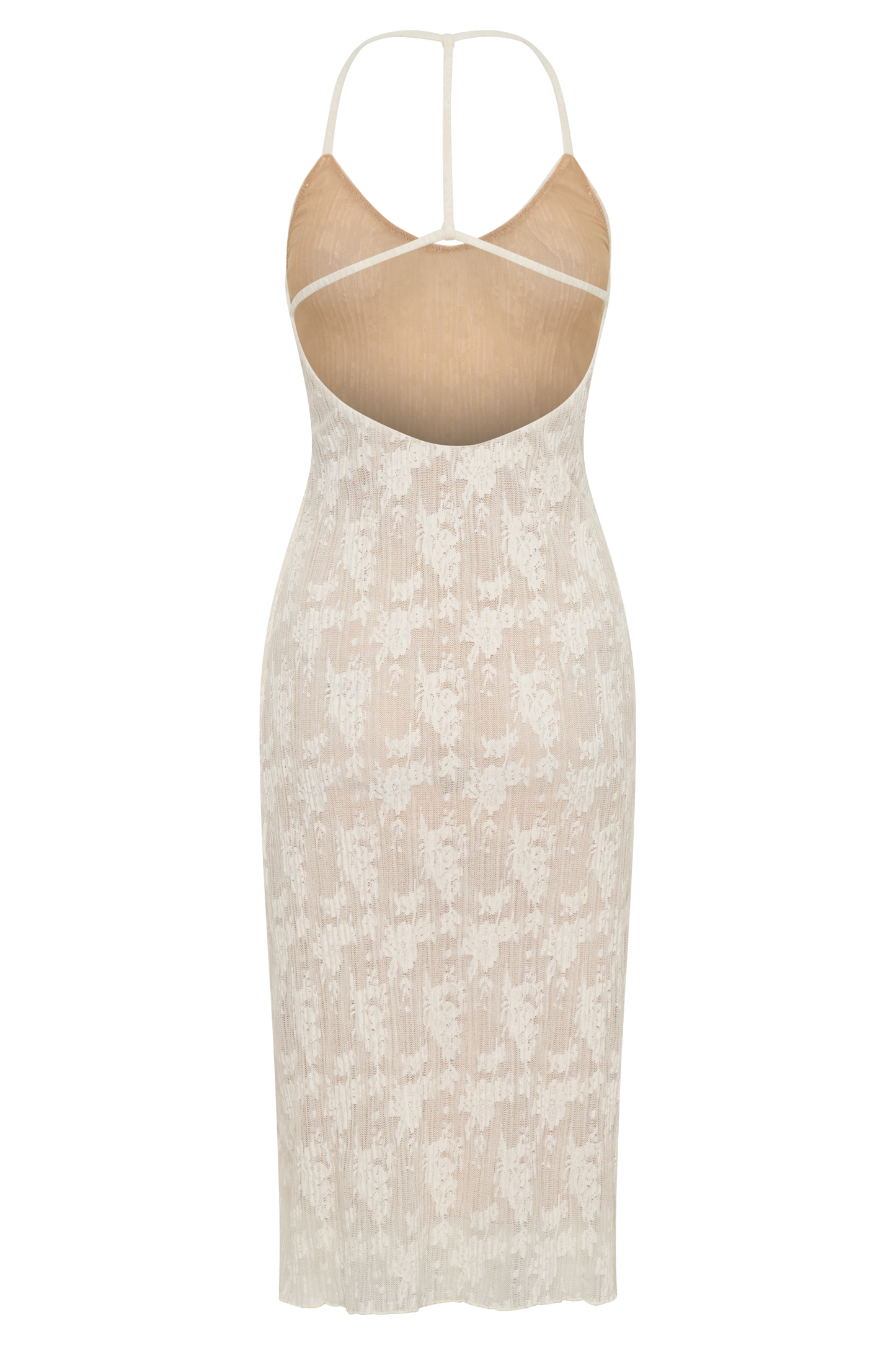 Ambrose Spitzen-Midi-Kleid - Elfenbein
