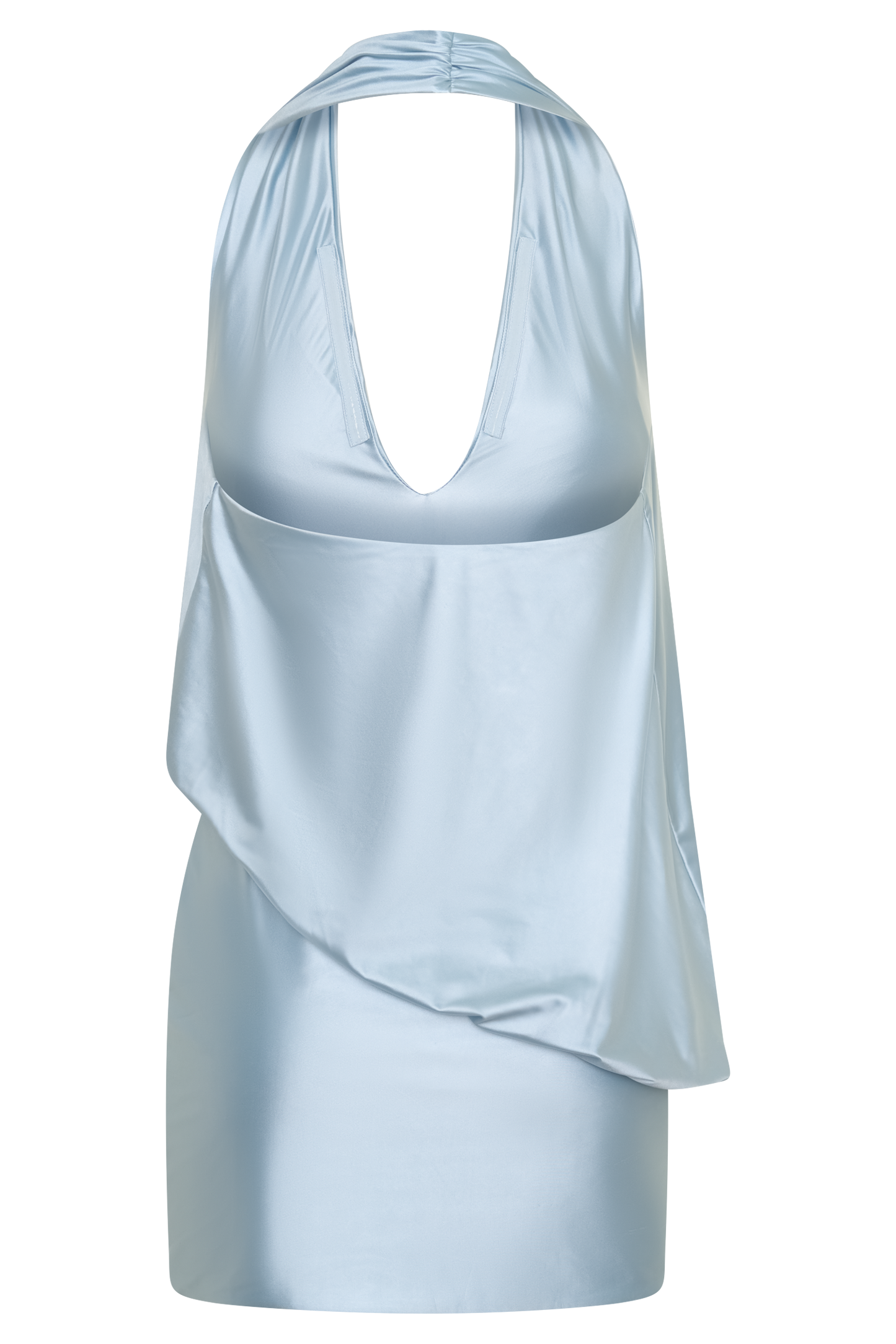 Arabel Drapiertes Halter-Minikleid - Hellblau