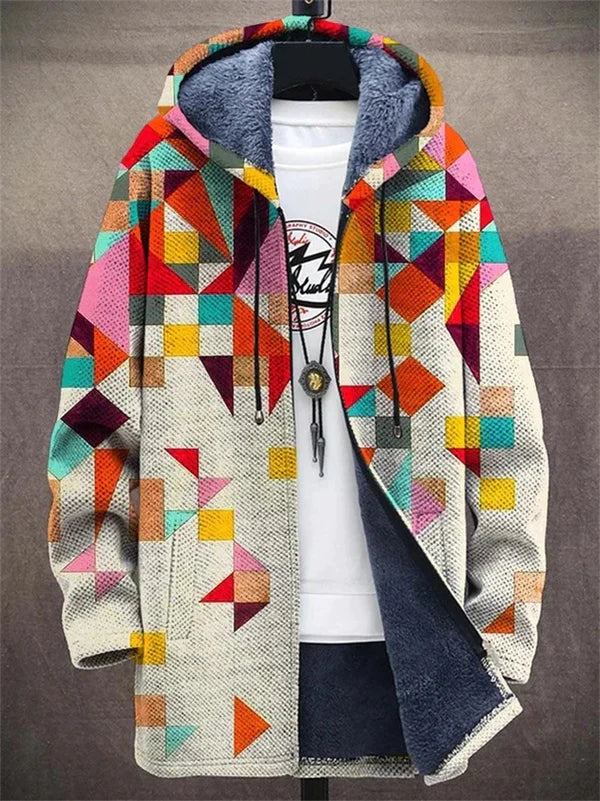 Aria™ - Luxuriöse kunstinspirierte Kapuzenjacke mit Reißverschluss