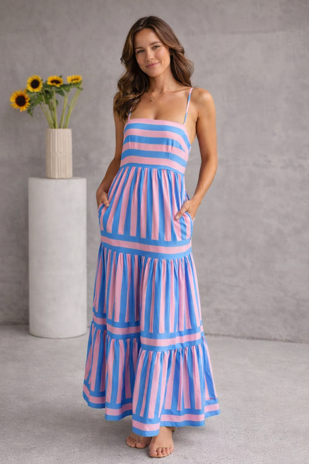 VIVIENNE | Alina - Gestreifte Maxi Kleid