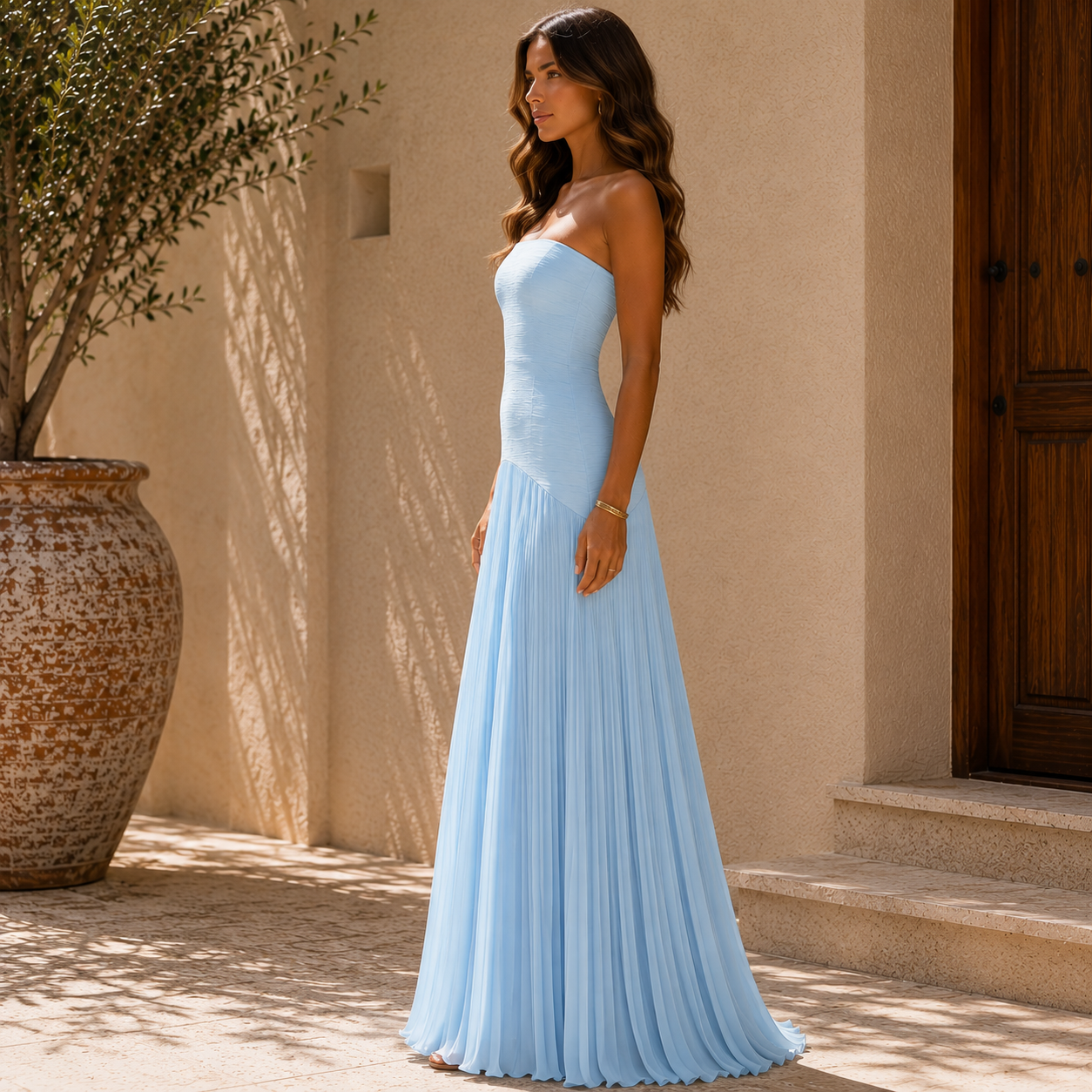 Kleid mit schulterfreiem Design