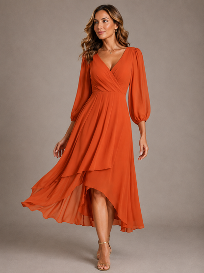 Mia™ | Elegantes V-Ausschnitt Langkleid