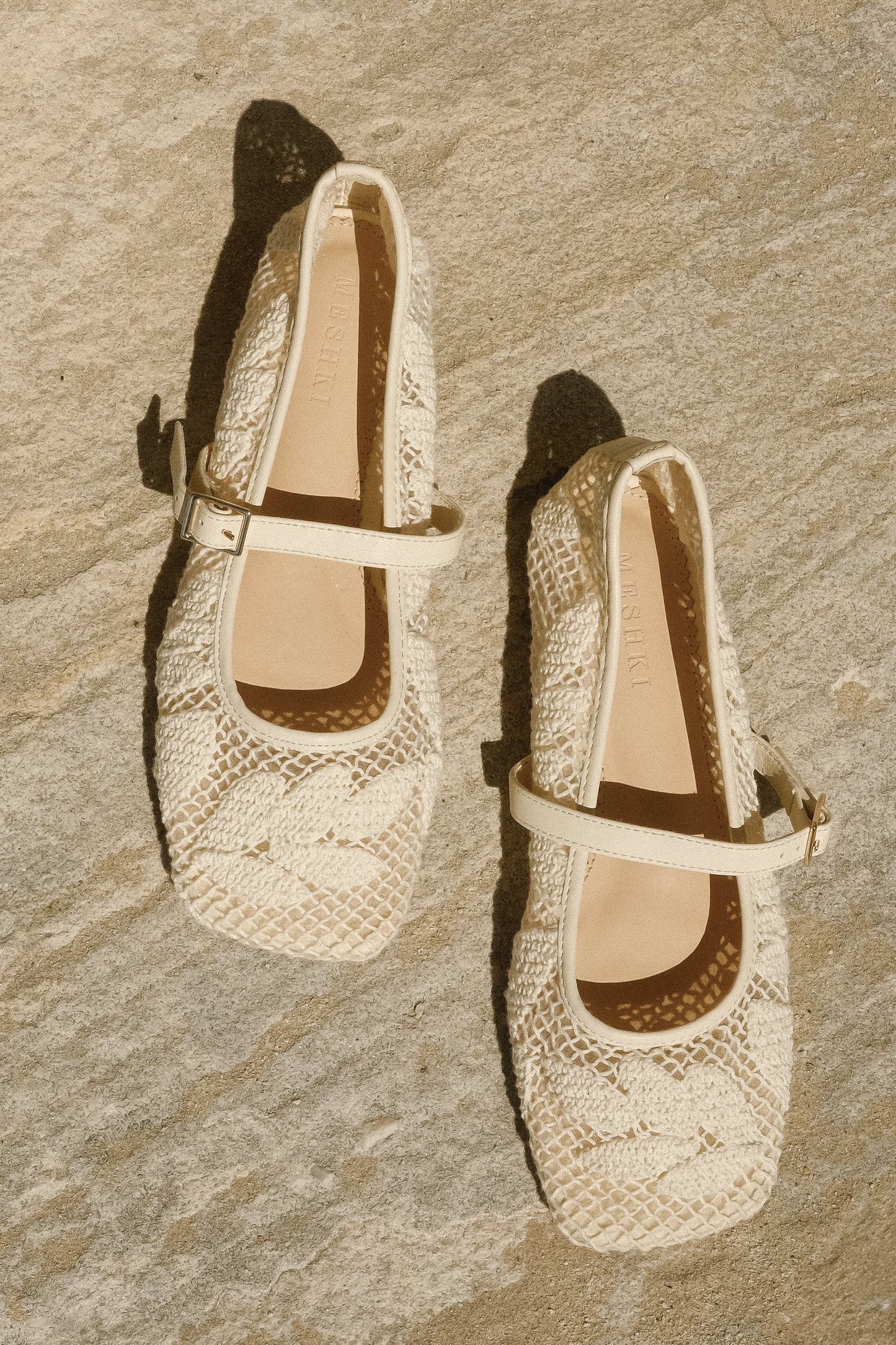 Brighton Spitze Applikation Ballerinas - Elfenbein