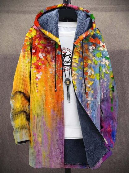 Delilah™ - Luxuriöse kunstinspirierte Kapuzenjacke mit Reißverschluss