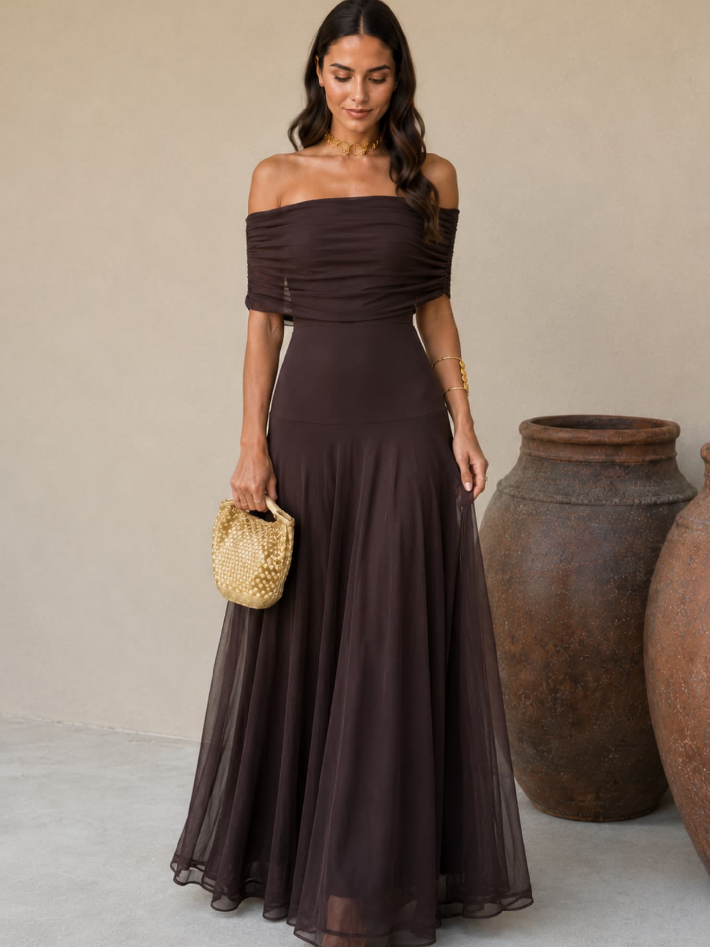 Toledo Kleid in Braun