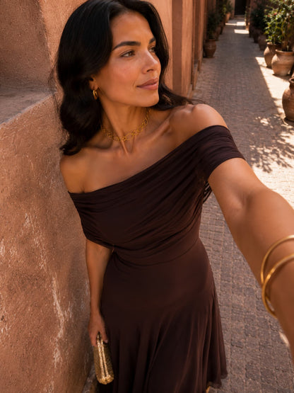 Toledo Kleid in Braun