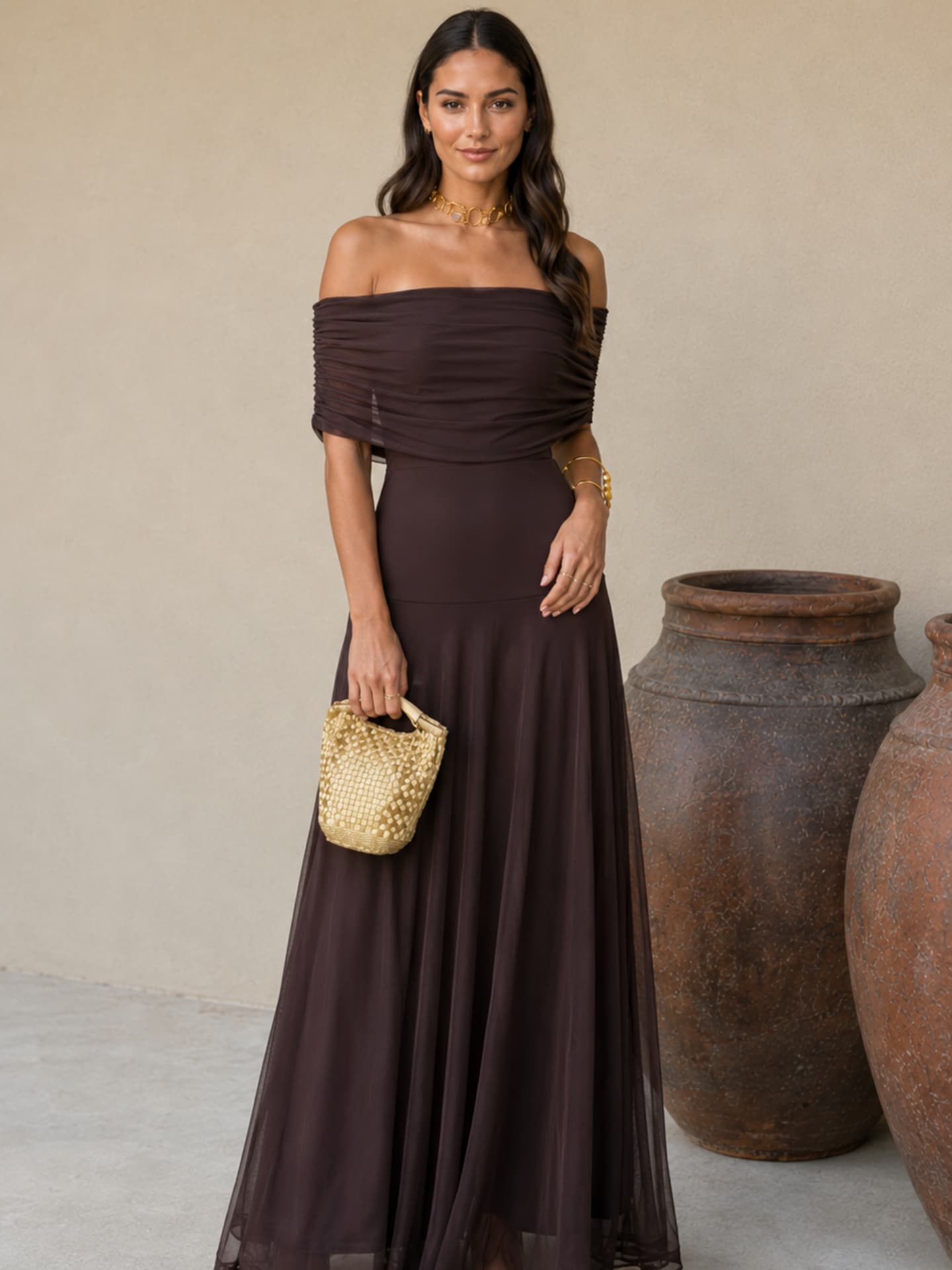 Toledo Kleid in Braun