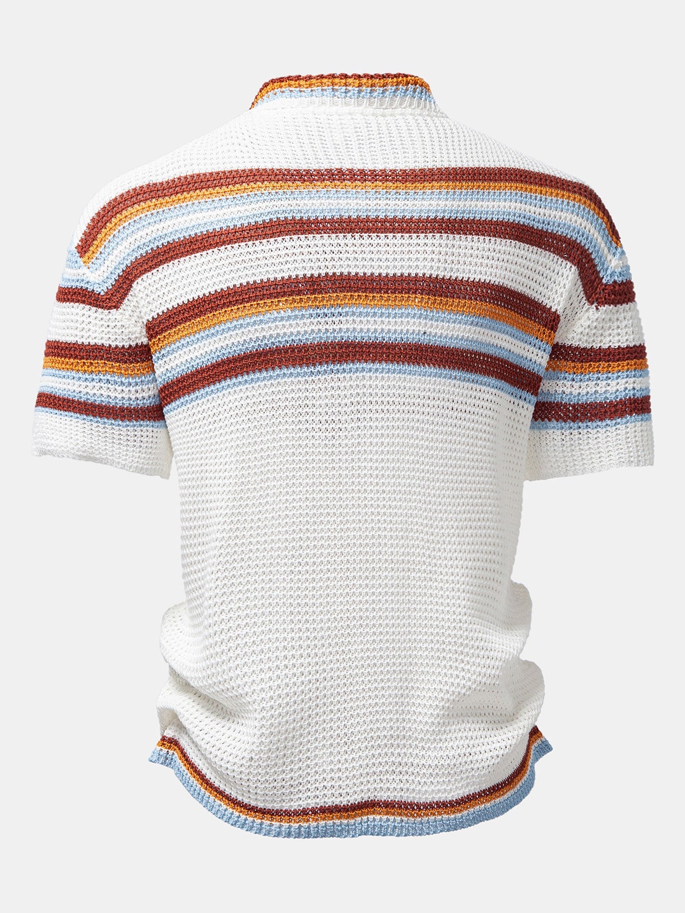 Gestreiftes Button-Up Strickhemd & Gerade Bein Leinenhose