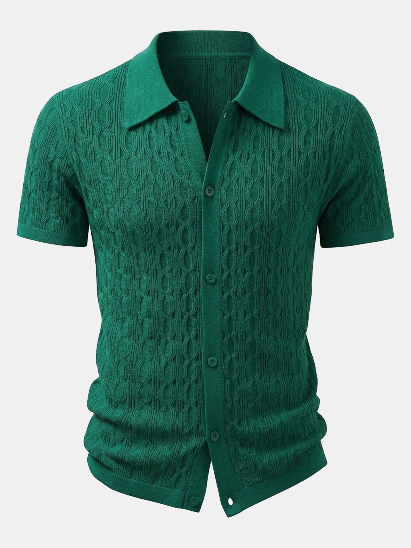 Verdrehtes Jacquard-Strickhemd & Slim Fit Tapered Hose