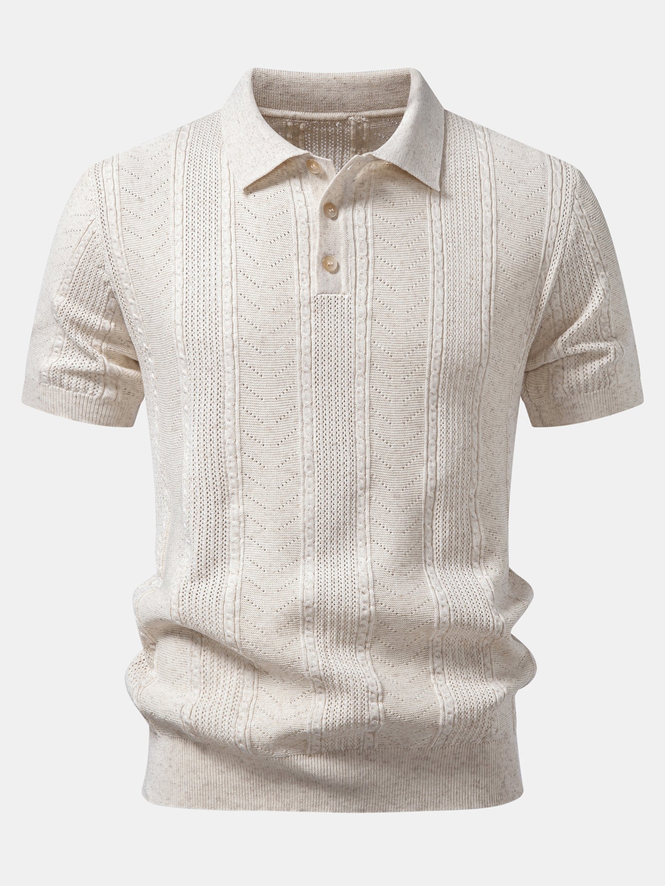 Leinenstrick-Polo & Slim Fit tapered Hose