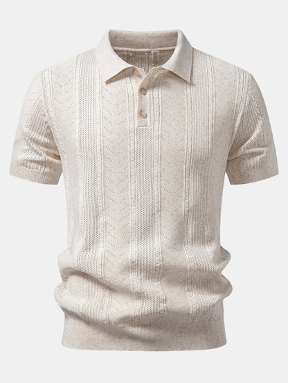 Leinenstrick-Polo & Slim Fit tapered Hose