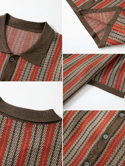 Retro Geometrisches Strickshirt