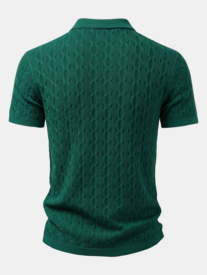 Verdrehtes Jacquard-Strickhemd & Slim Fit Tapered Hose