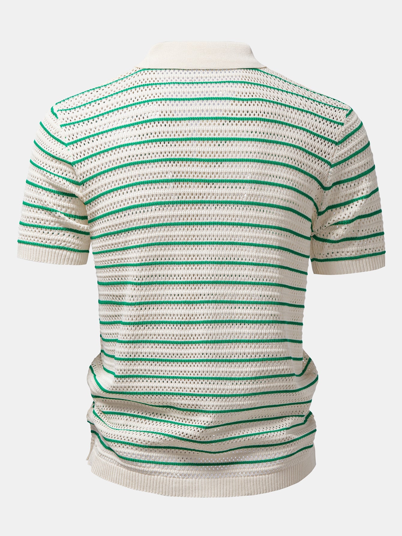 Streifen Offenes Strickshirt & Crinkle Texturierte Drawstring 5" Shorts