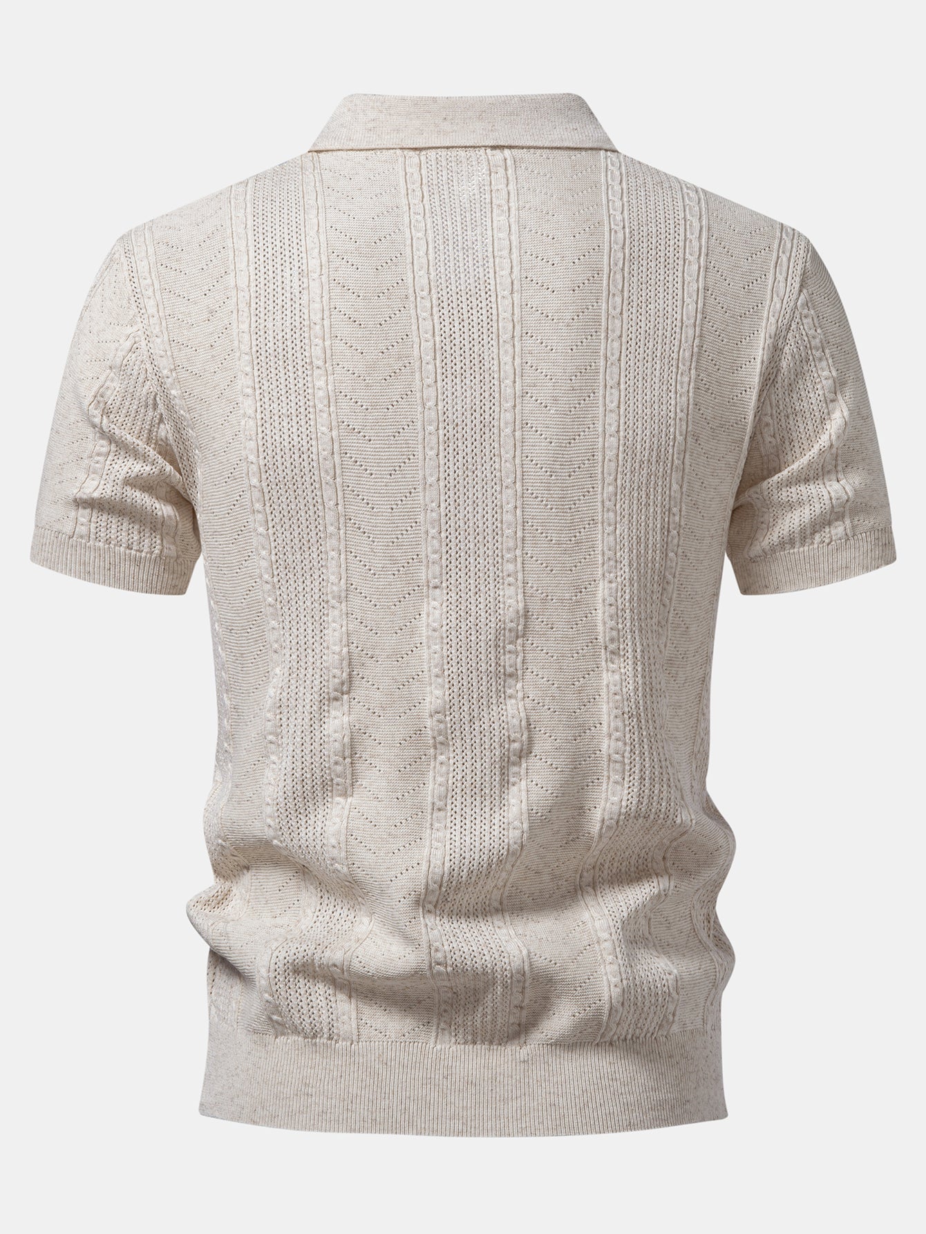 Leinenstrukturiertes Strickpolo & gerade geschnittene Leinenhose