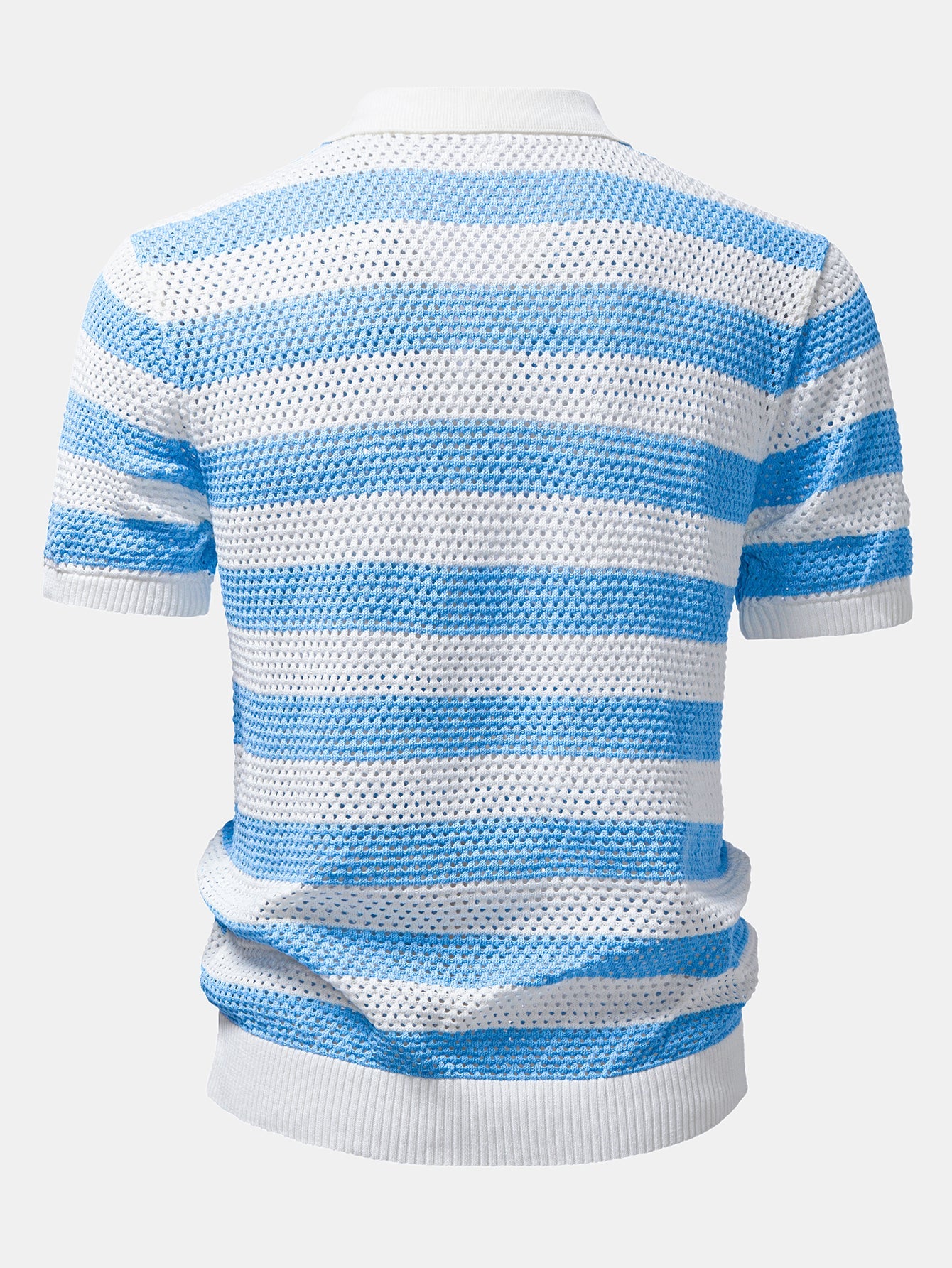 Streifen V-Ausschnitt Offenes Strickshirt & Crinkle Texturierte Gerade Hosen