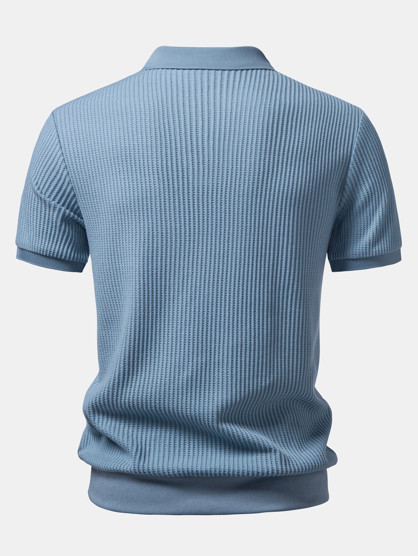 Waffel Johnny Kragen Polo mit Tasche & Kordelzug gestrickte Waffel Shorts