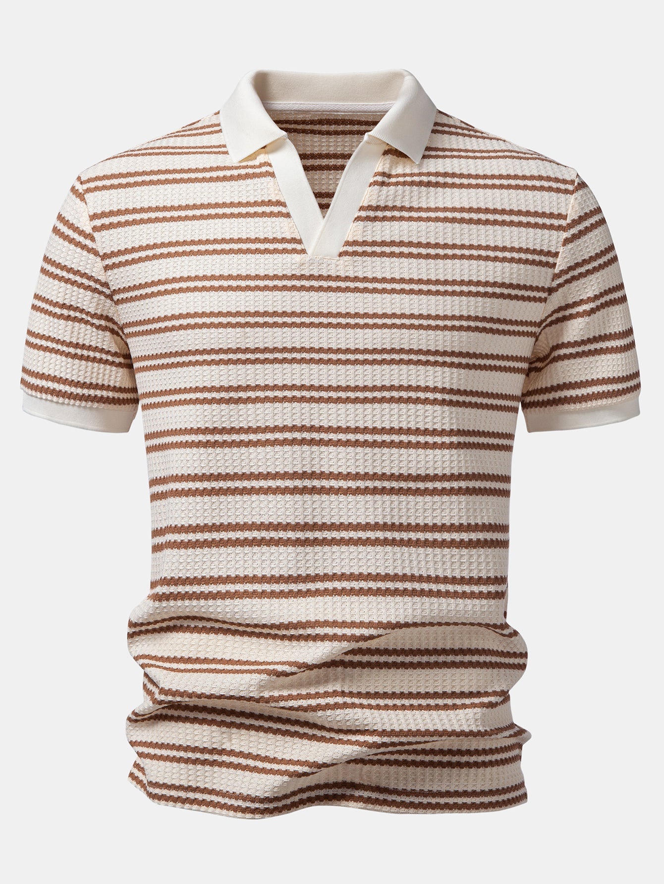 Streifen Waffel Johnny Kragen Polo & Slim Fit Schmal geschnittene Hose