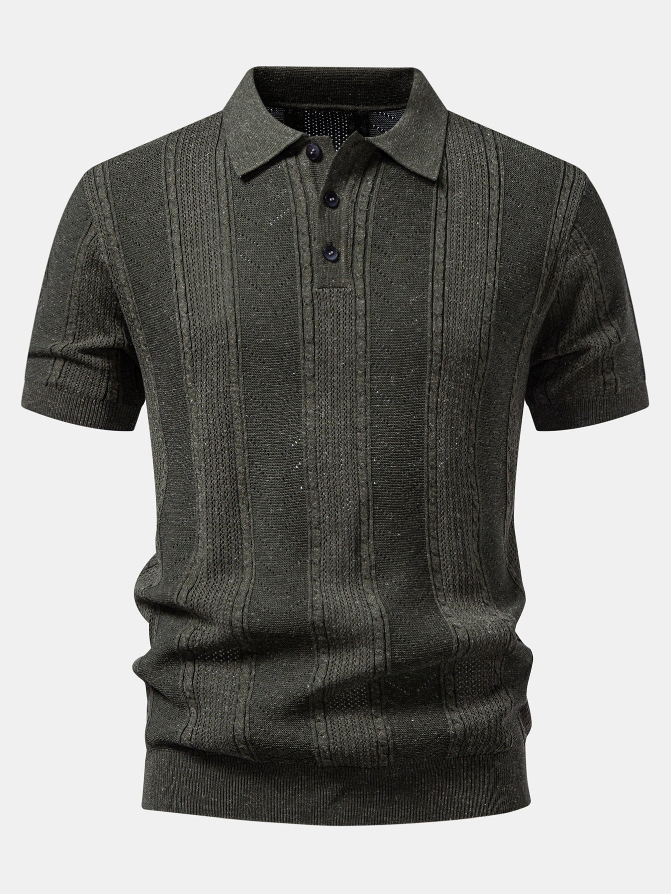 Leinenstrick-Polo & Slim Fit tapered Hose