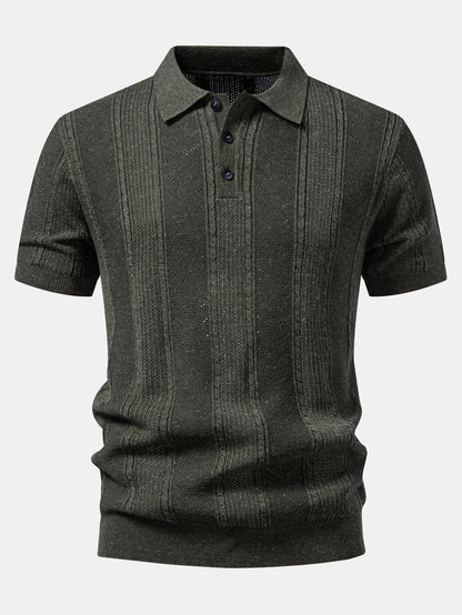 Leinenstrick-Polo & Slim Fit tapered Hose