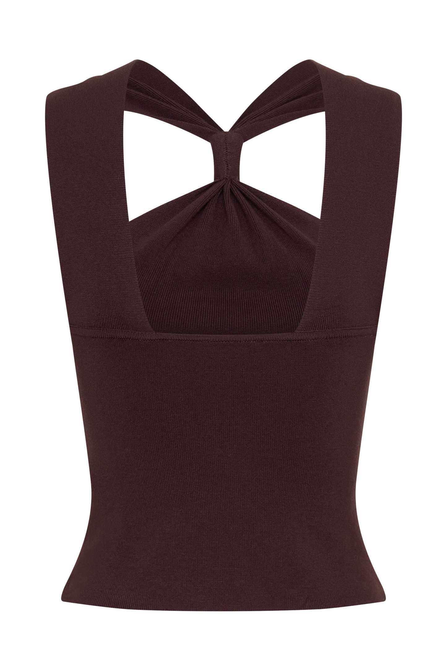Angelika Twist Front Stricktop - Schokolade