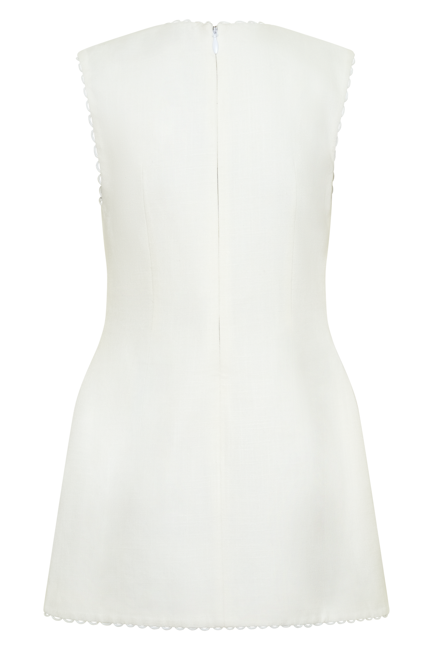 Antonella Leinen Mini Kleid - Weiß