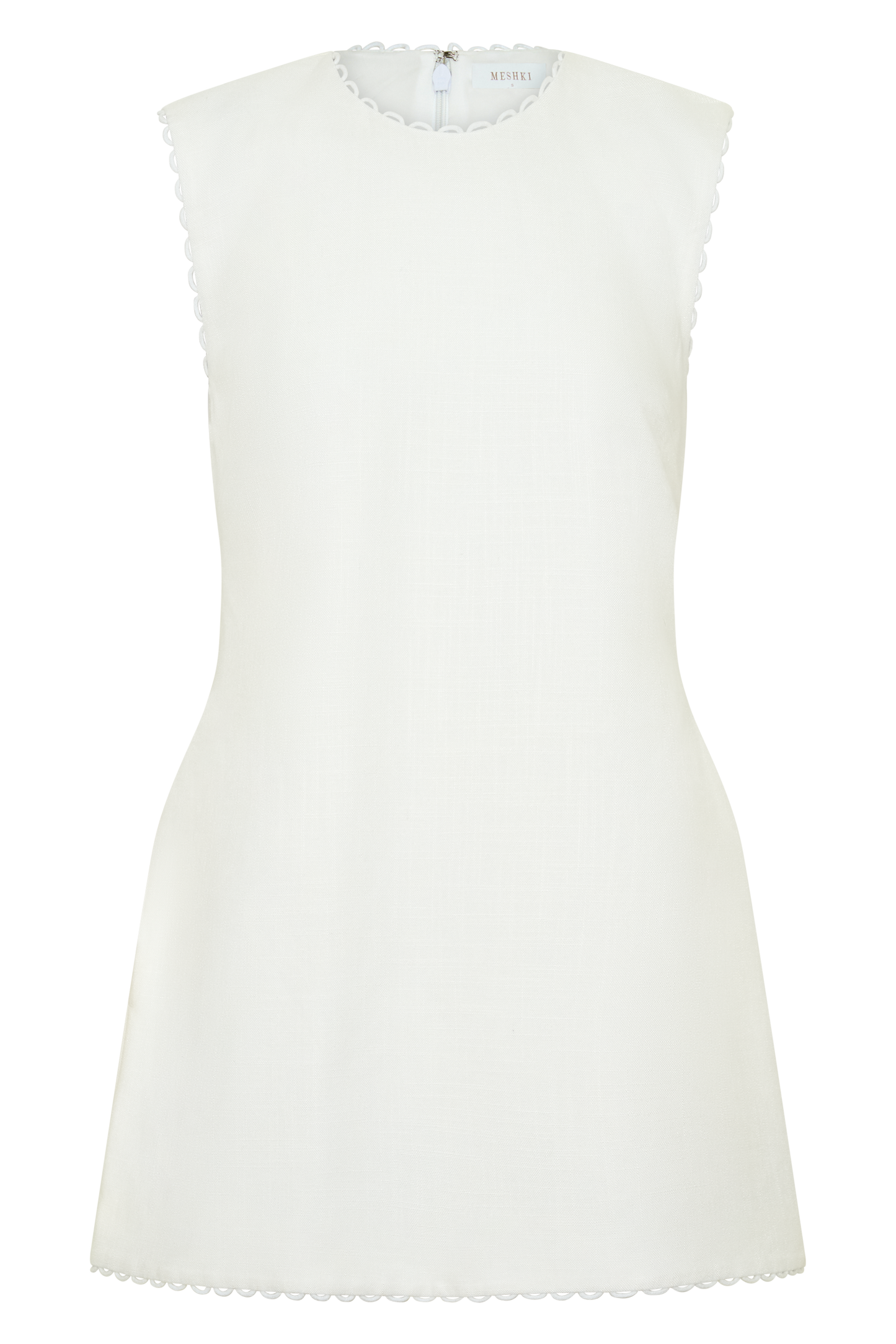 Antonella Leinen Mini Kleid - Weiß