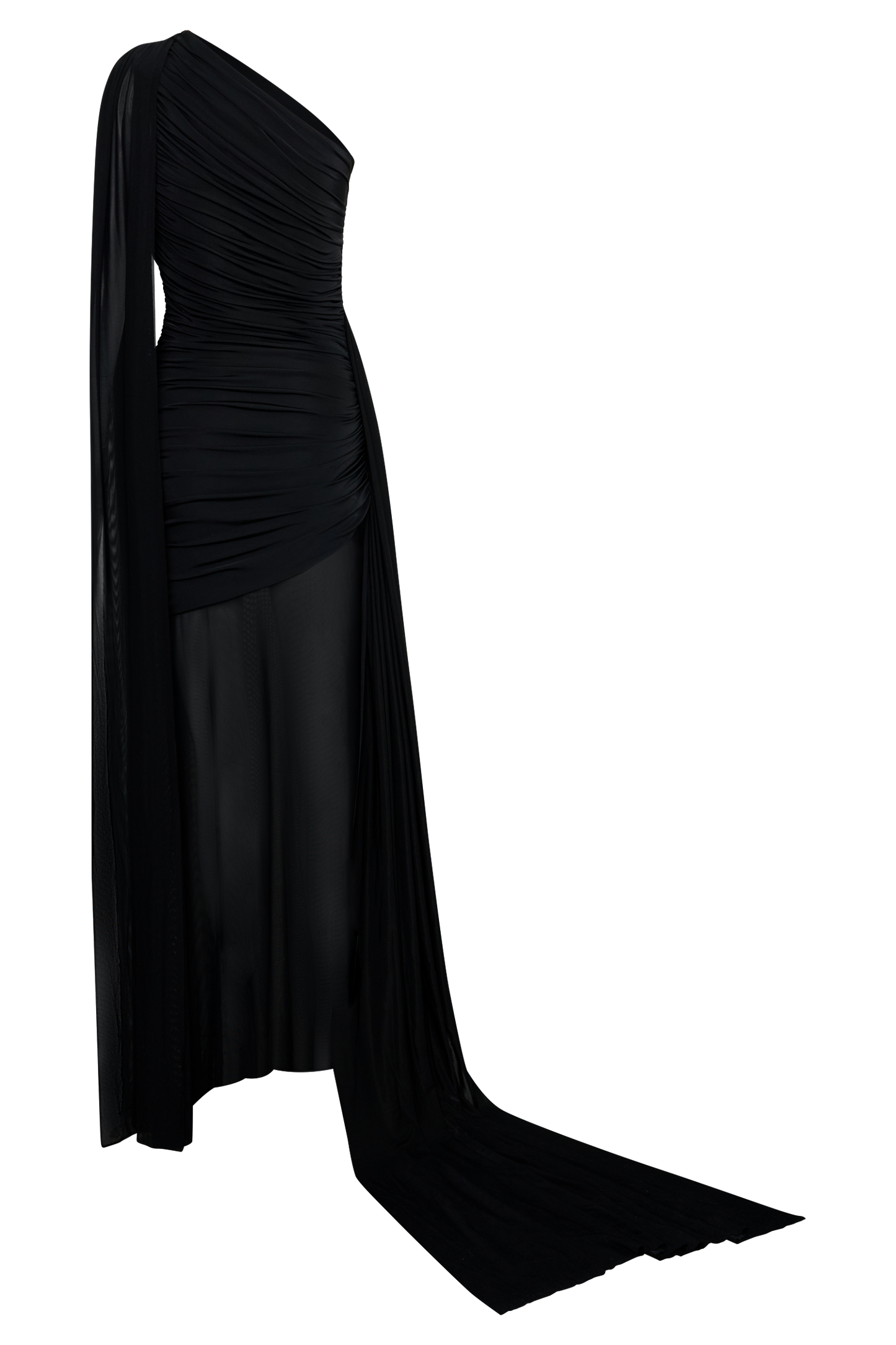 Asher Slinky One Shoulder Maxi Kleid - Schwarz