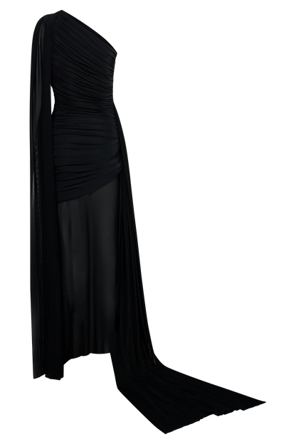 Asher Slinky One Shoulder Maxi Kleid - Schwarz