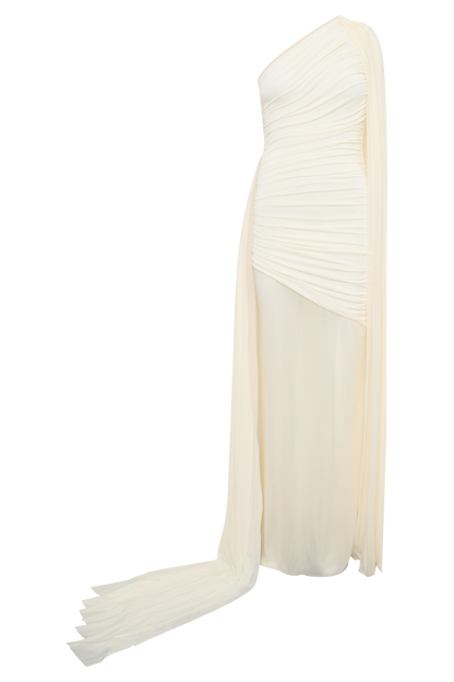 Asher Slinky One Shoulder Maxi Kleid - Elfenbein