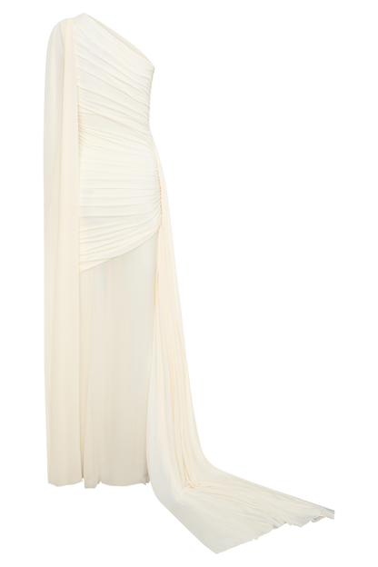 Asher Slinky One Shoulder Maxi Kleid - Elfenbein