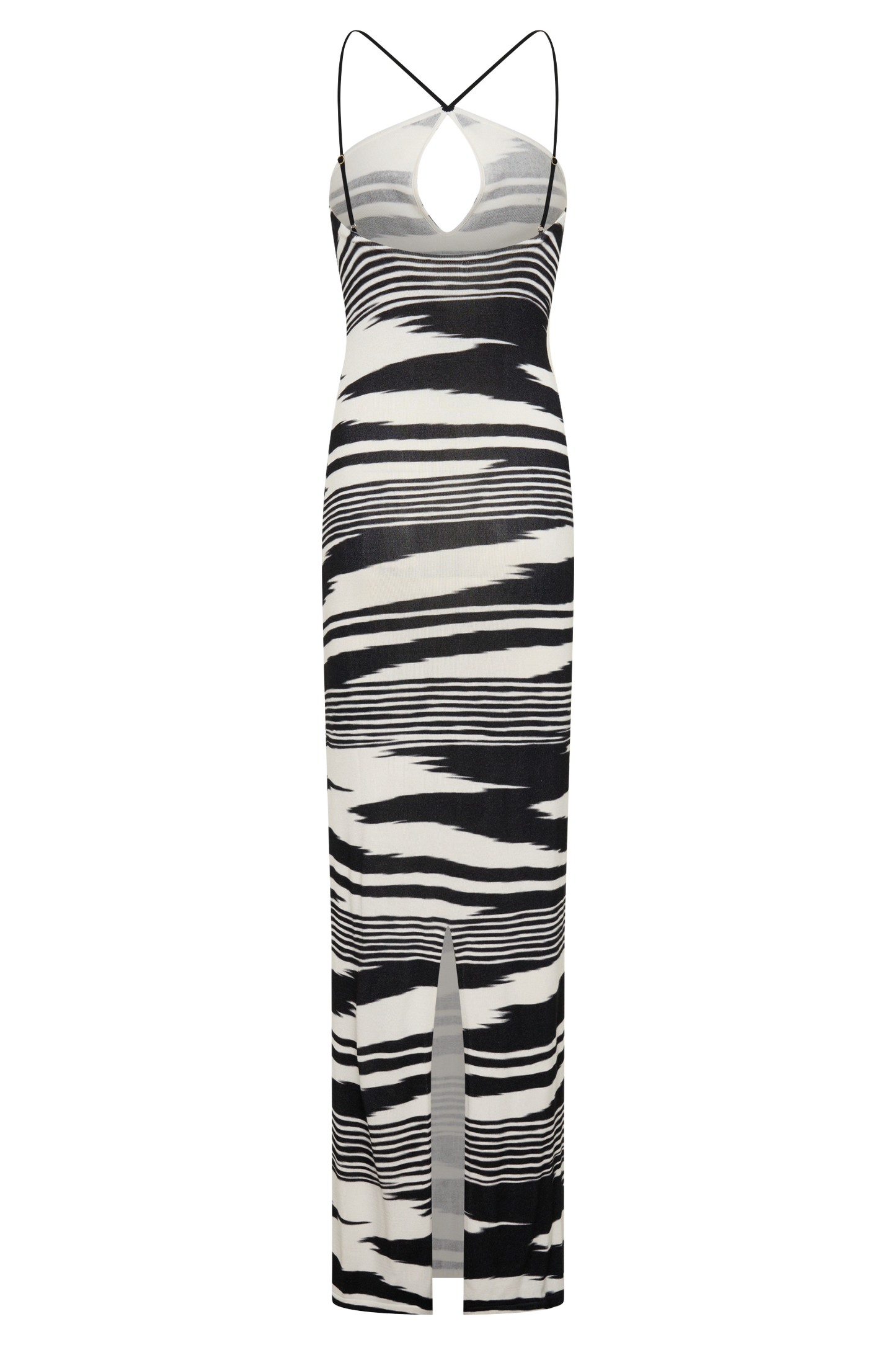 Ashtin Cross Front Strick Maxi-Kleid - Linear Shift Print