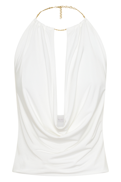 Banks Halter Neck Top mit Hardware - Weiß