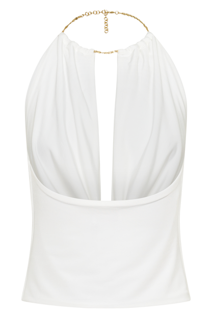 Banks Halter Neck Top mit Hardware - Weiß
