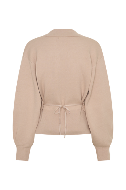 Blaine Strickblouson mit Puffärmeln - Hafer Melange