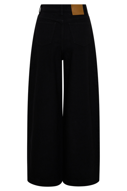 Bobby Oversized Jeans mit vorderer Falte - Schwarz