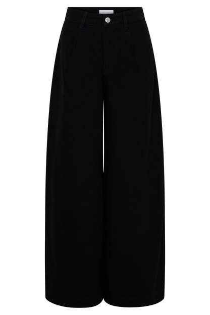 Bobby Oversized Jeans mit vorderer Falte - Schwarz