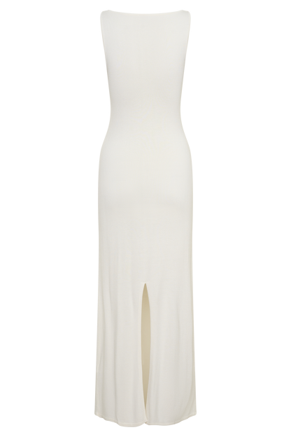 Boston Bootcut ärmelloses Midi-Kleid - Elfenbein