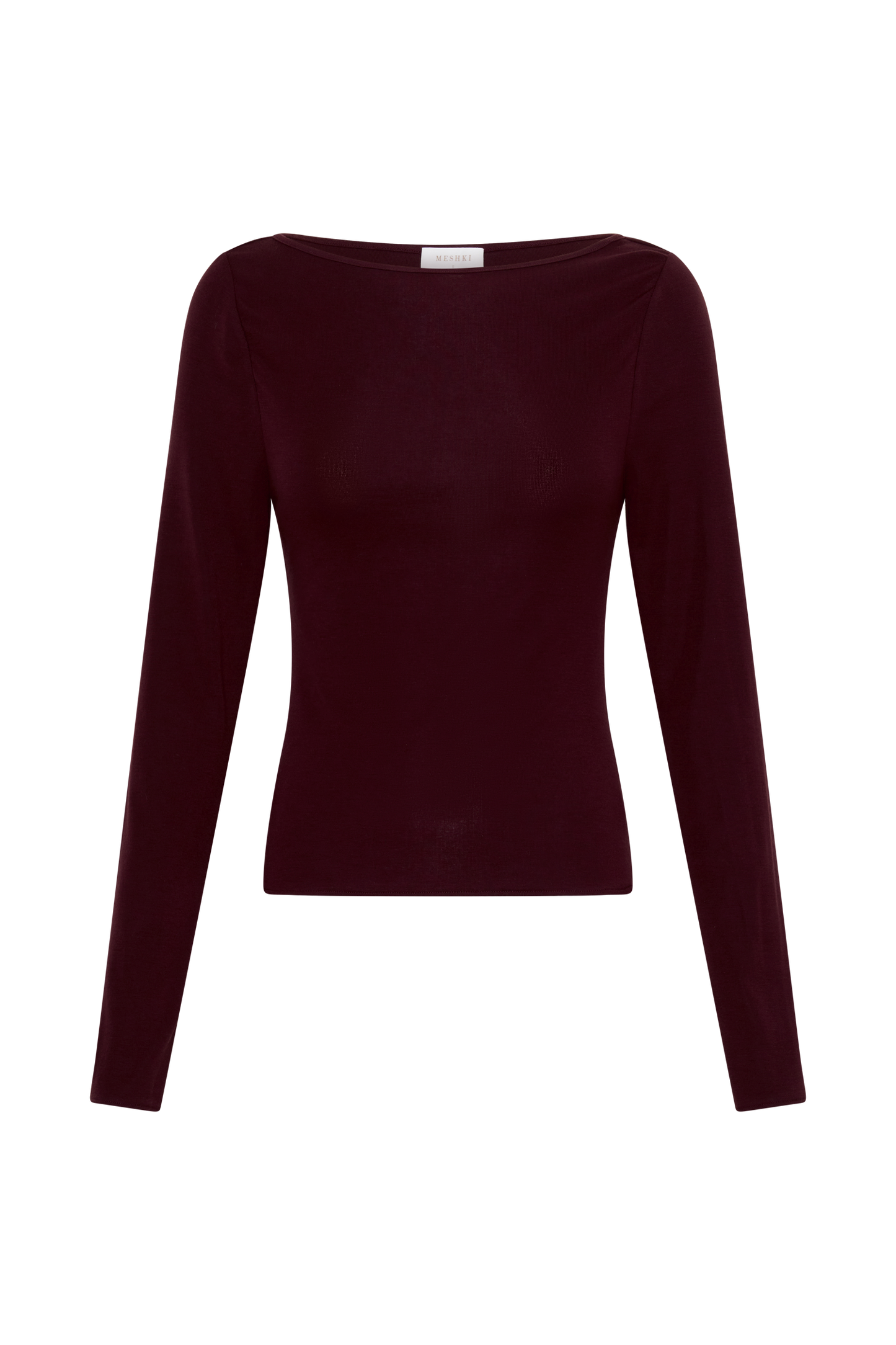 Coraline Langarm-Transparente Bluse - Burgunder