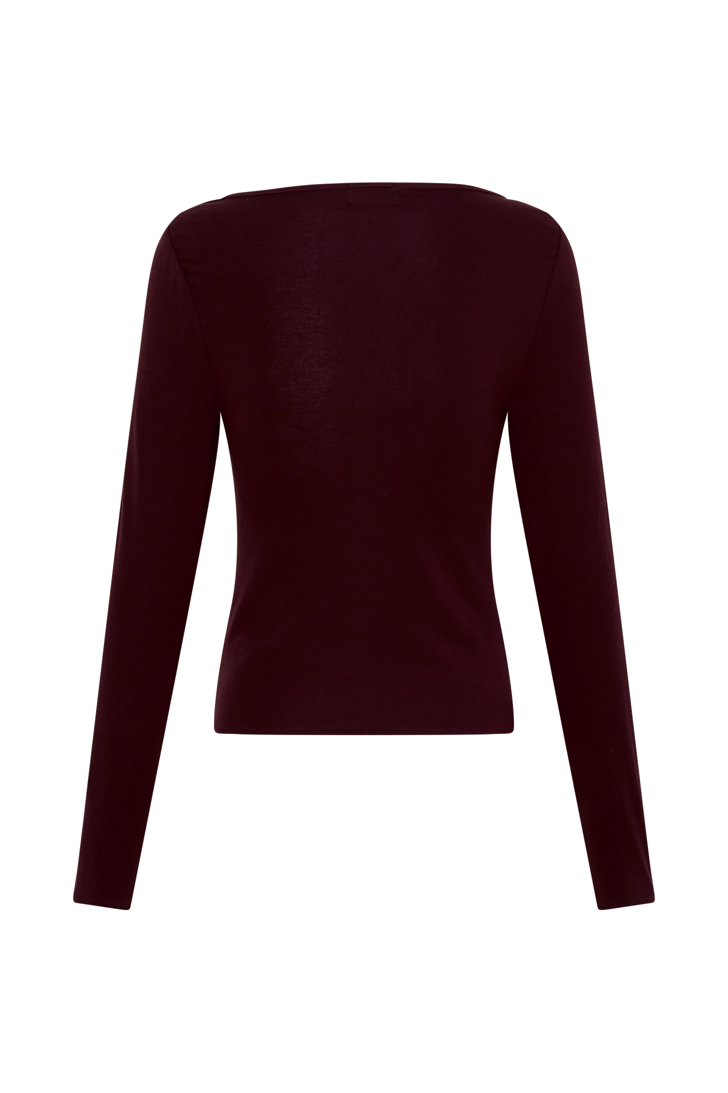 Coraline Langarm-Transparente Bluse - Burgunder