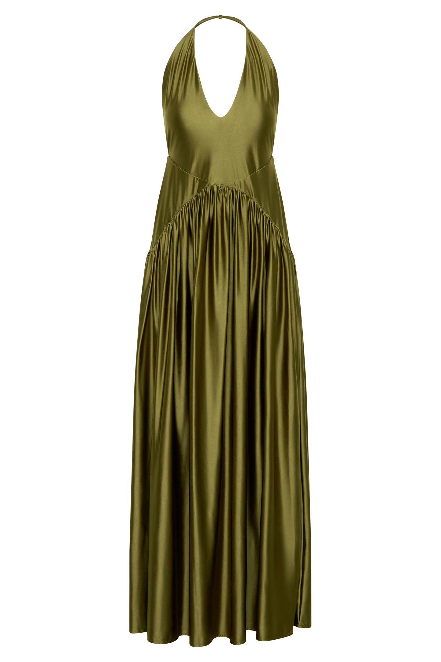 Cypress Halter Maxi Kleid - Oliv