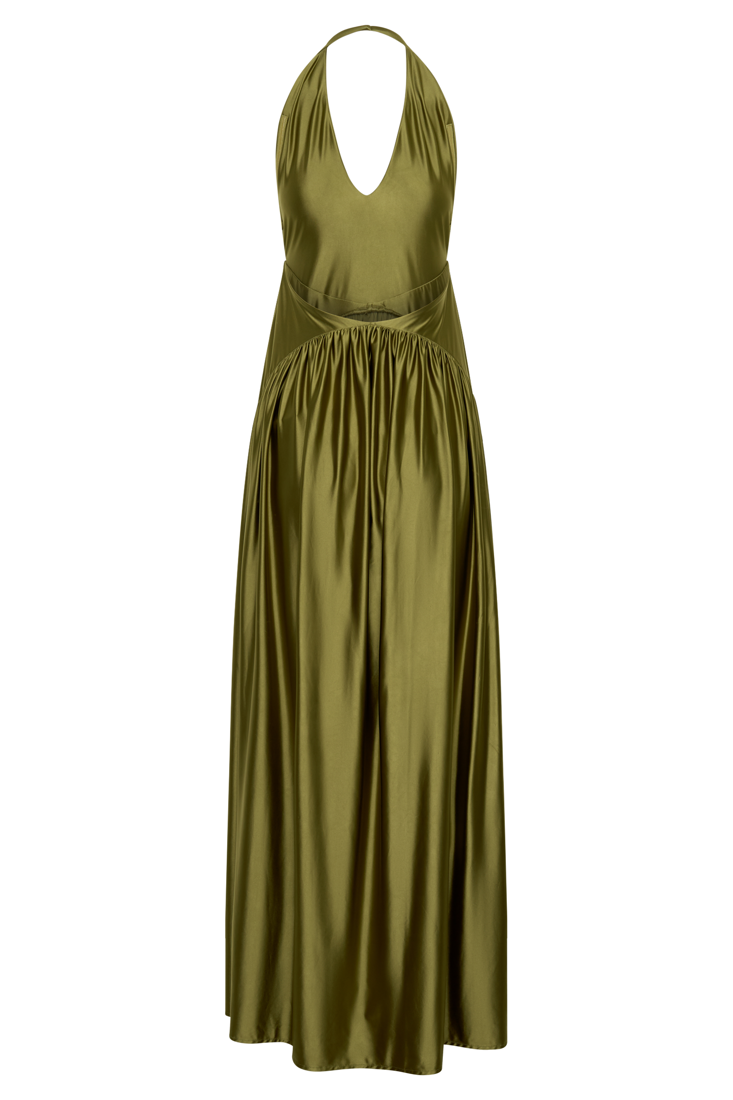 Cypress Halter Maxi Kleid - Oliv