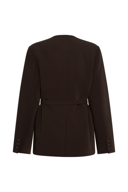 Darcie Drop Shoulder Anzugblazer - Dunkle Schokolade